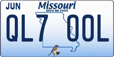 MO license plate QL7O0L