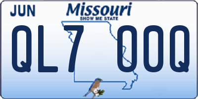 MO license plate QL7O0Q