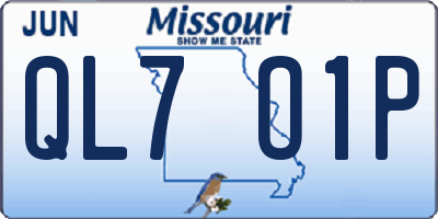MO license plate QL7O1P