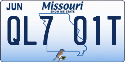 MO license plate QL7O1T