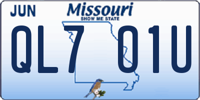 MO license plate QL7O1U