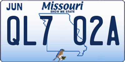 MO license plate QL7O2A