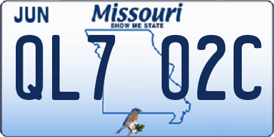 MO license plate QL7O2C