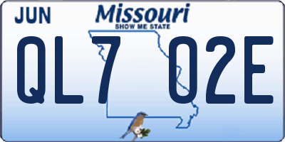MO license plate QL7O2E