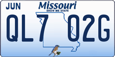 MO license plate QL7O2G