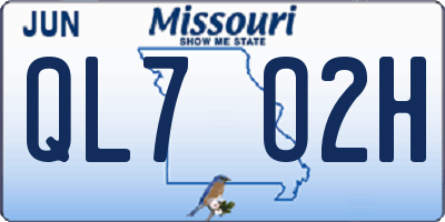 MO license plate QL7O2H