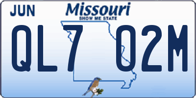 MO license plate QL7O2M