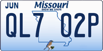 MO license plate QL7O2P
