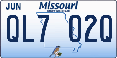 MO license plate QL7O2Q
