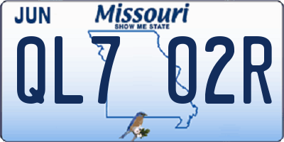 MO license plate QL7O2R