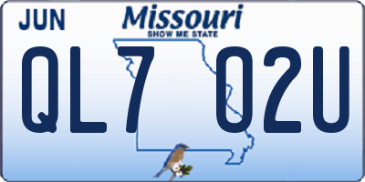 MO license plate QL7O2U
