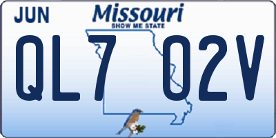 MO license plate QL7O2V