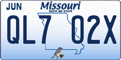 MO license plate QL7O2X