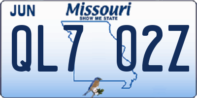 MO license plate QL7O2Z