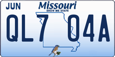 MO license plate QL7O4A