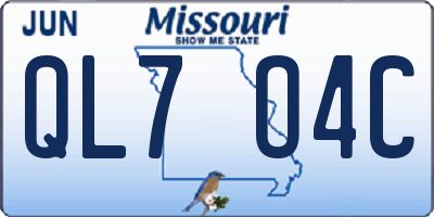 MO license plate QL7O4C