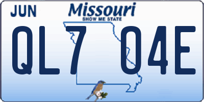 MO license plate QL7O4E
