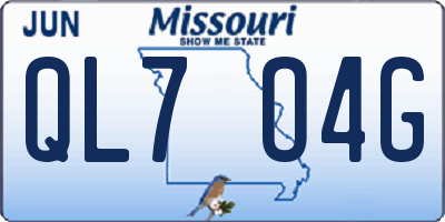MO license plate QL7O4G