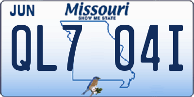 MO license plate QL7O4I