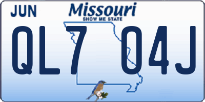 MO license plate QL7O4J