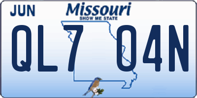 MO license plate QL7O4N