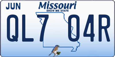 MO license plate QL7O4R
