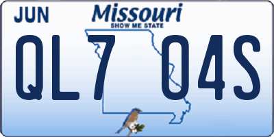 MO license plate QL7O4S