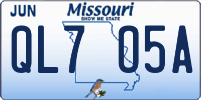 MO license plate QL7O5A
