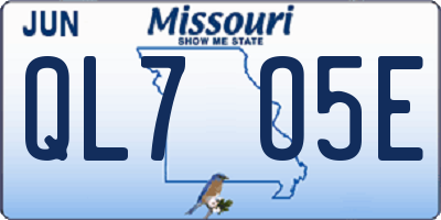 MO license plate QL7O5E