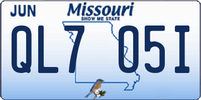 MO license plate QL7O5I