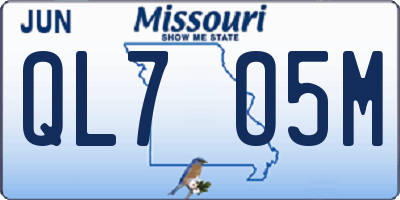 MO license plate QL7O5M