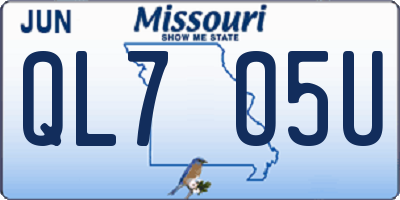 MO license plate QL7O5U