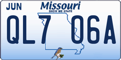 MO license plate QL7O6A