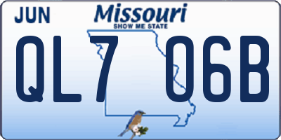 MO license plate QL7O6B