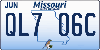 MO license plate QL7O6C