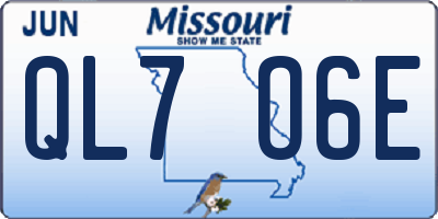 MO license plate QL7O6E