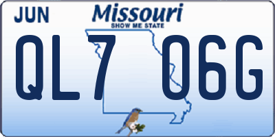 MO license plate QL7O6G