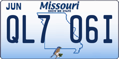 MO license plate QL7O6I