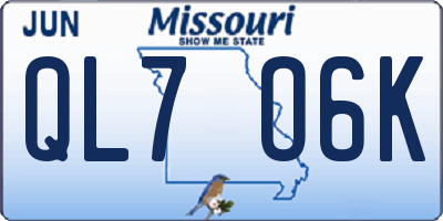 MO license plate QL7O6K
