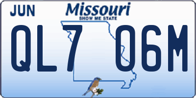 MO license plate QL7O6M
