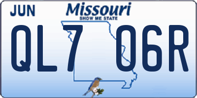 MO license plate QL7O6R