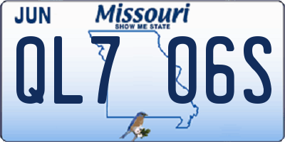 MO license plate QL7O6S