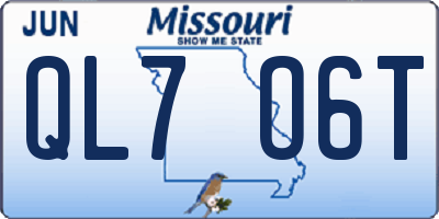 MO license plate QL7O6T