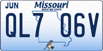 MO license plate QL7O6V