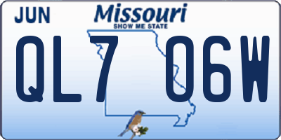 MO license plate QL7O6W