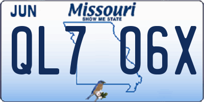 MO license plate QL7O6X