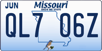 MO license plate QL7O6Z