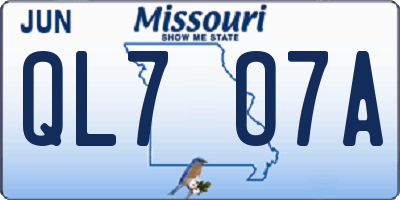 MO license plate QL7O7A