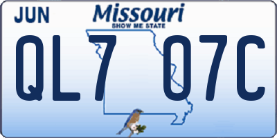MO license plate QL7O7C