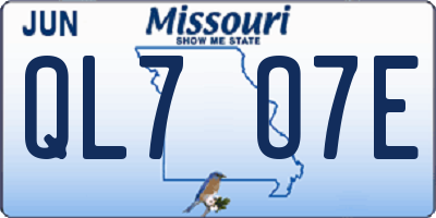 MO license plate QL7O7E